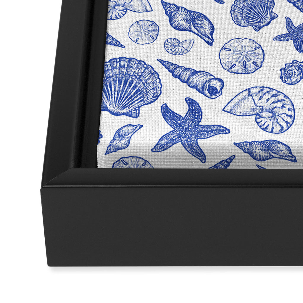 Blue Seashell Print Framed Canvas Print Gallery Image 3