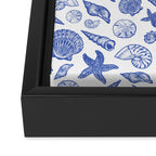 Blue Seashell Print Framed Canvas Print Gallery Image 3