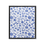 Blue Seashell Print Framed Canvas Print Gallery Image 8