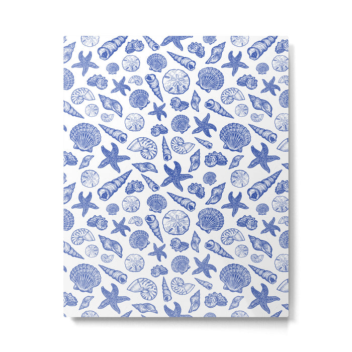 Blue Seashell Print Metal Print Gallery Image 1