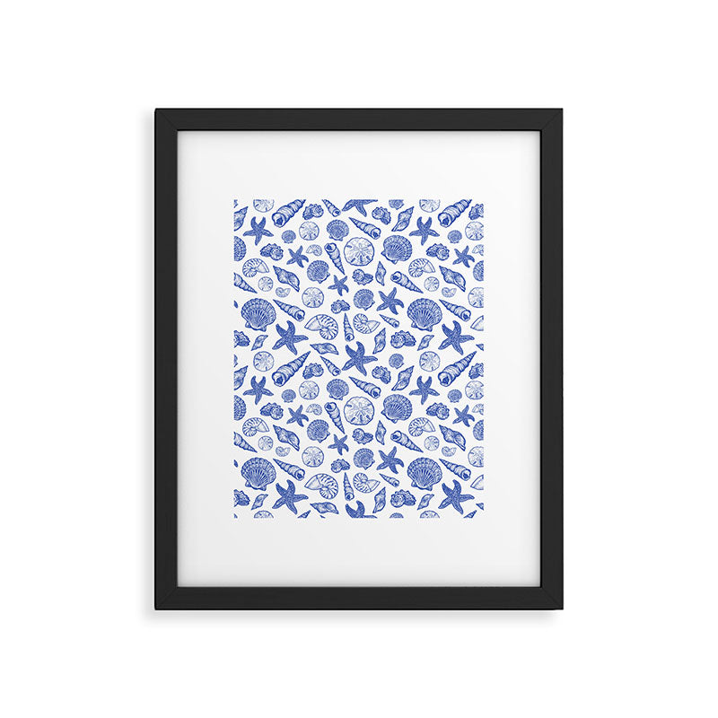 Blue Seashell Print Framed Art Print Gallery Image 6