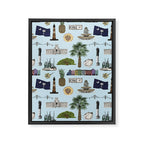 Charleston South Carolina Pattern - Blue Framed Canvas Print Gallery Image 8