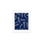 Jellyfish Print - Navy Art Print Gallery Image 1
