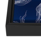 Jellyfish Print - Navy Framed Canvas Print Gallery Image 3