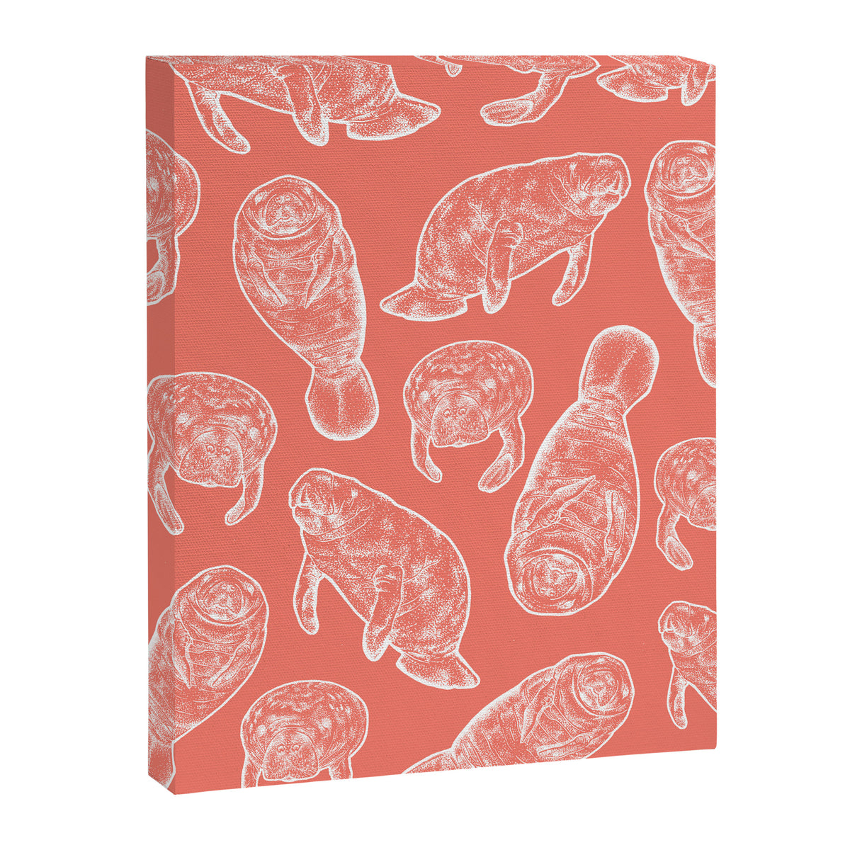 Manatee Print - Coral Canvas Print Gallery Image 8