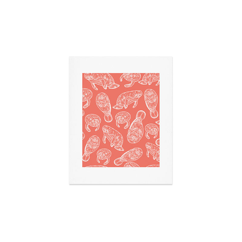 Manatee Print - Coral Art Print Gallery Image 1