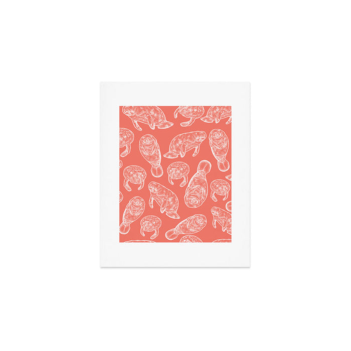 Manatee Print - Coral Art Print Gallery Image 1