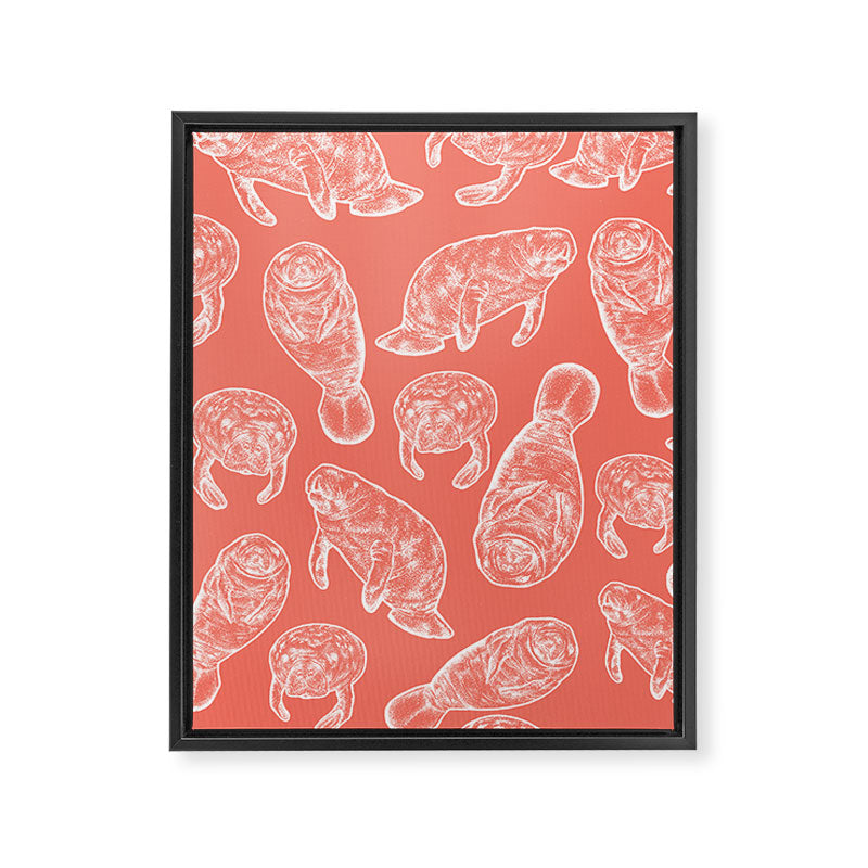 Manatee Print - Coral Framed Canvas Print Gallery Image 8