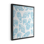 Manatees - Light Blue Framed Canvas Print Gallery Image 2