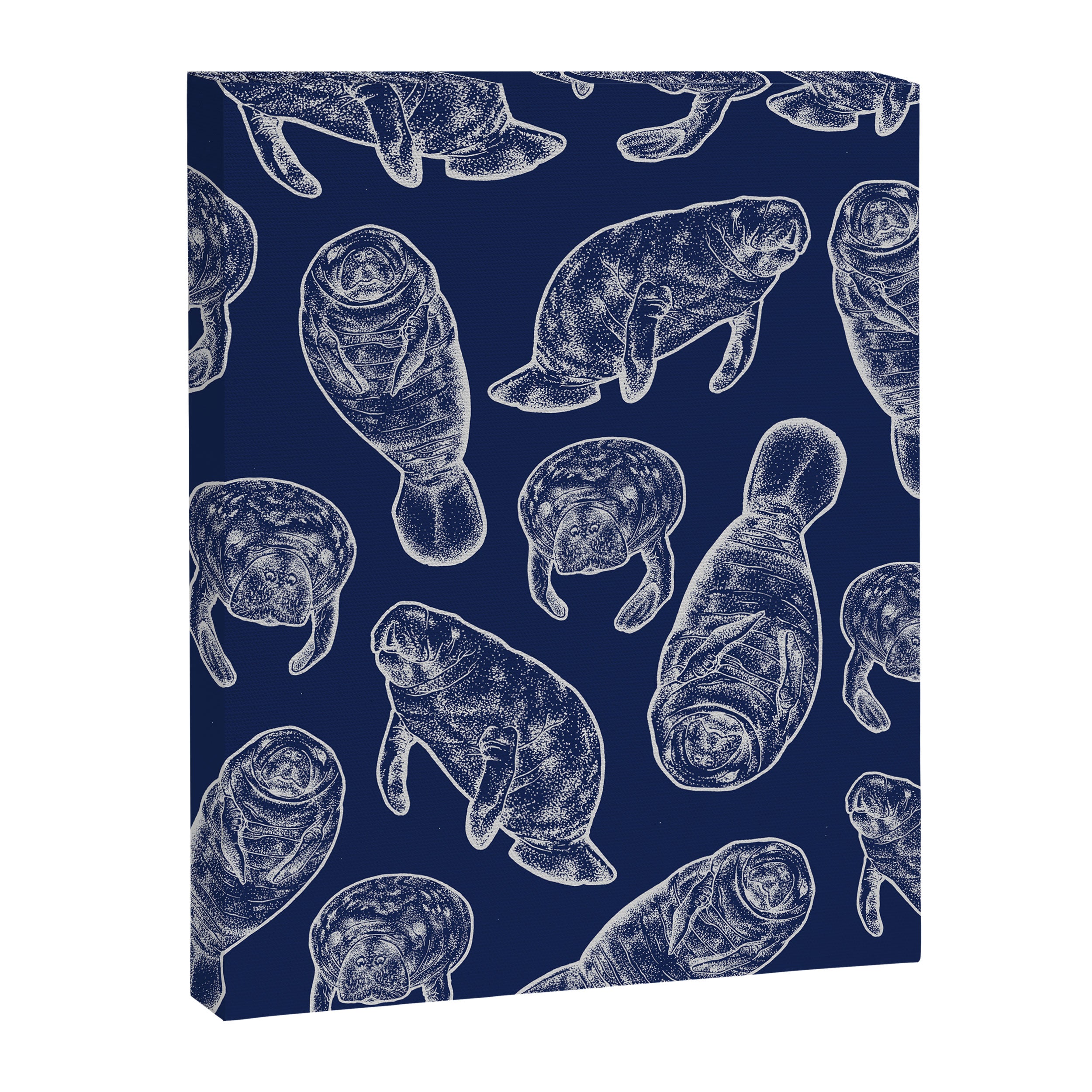 Manatees - Navy Canvas Print Gallery Image 8