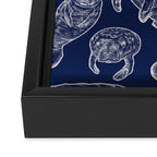 Manatees - Navy Framed Canvas Print Gallery Image 3