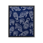 Manatees - Navy Framed Canvas Print Gallery Image 8