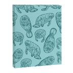 Manatees - Teal Canvas Print Gallery Image 8