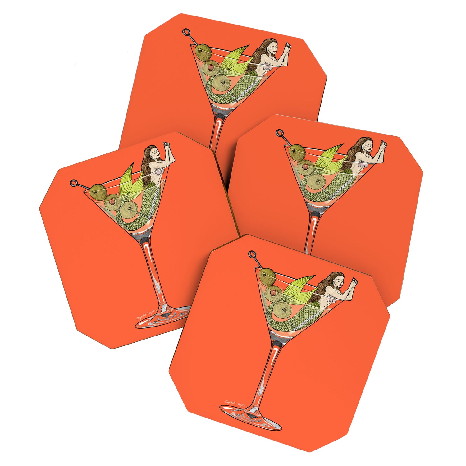 Martini Mermaid Cocktail Coaster Gallery Image 1
