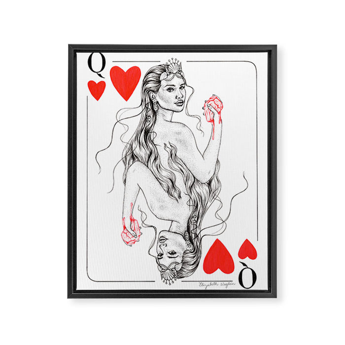 Mermaid Queen of Hearts Framed Canvas Print Gallery Image 1