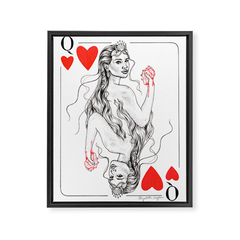 Mermaid Queen of Hearts Framed Canvas Print Gallery Image 6
