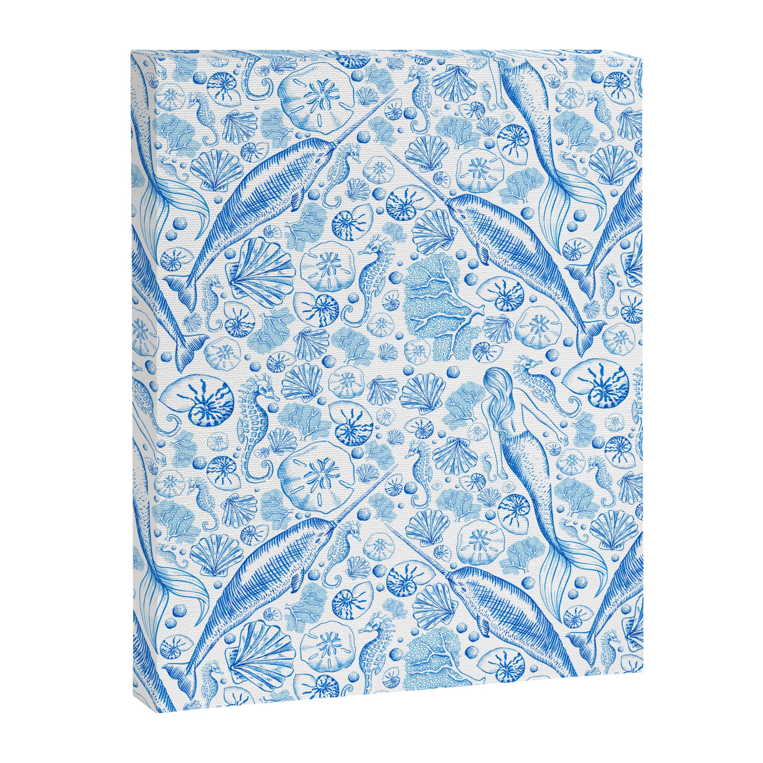 Mermaid Toile - Blue Canvas Print Gallery Image 8