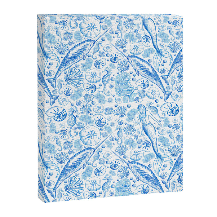 Mermaid Toile - Blue Canvas Print Gallery Image 1