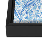 Mermaid Toile - Blue Framed Canvas Print Gallery Image 3