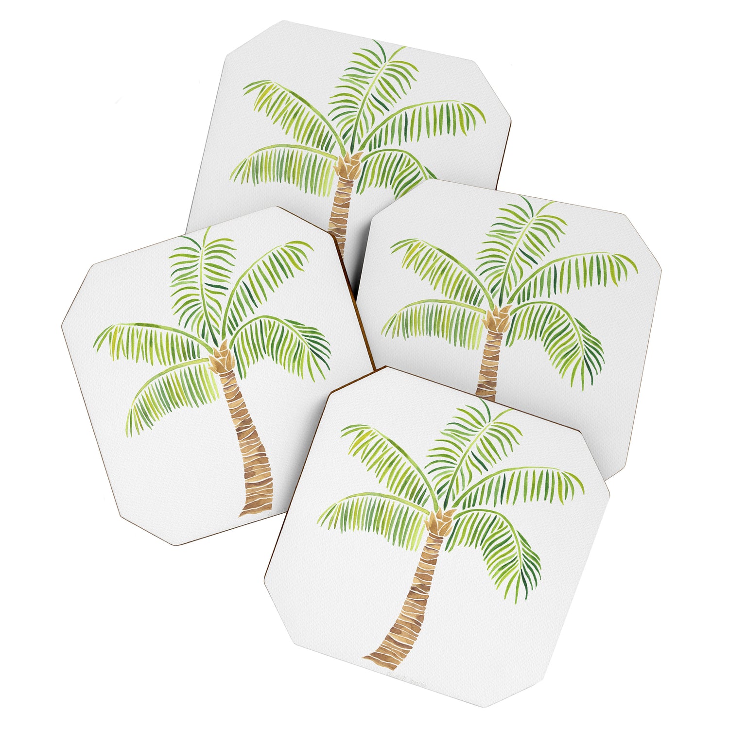 Palm Tree Watercolor Coaster Gallery Image 1