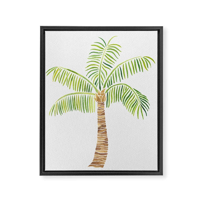 Palm Tree Watercolor Framed Canvas Print Gallery Image 1