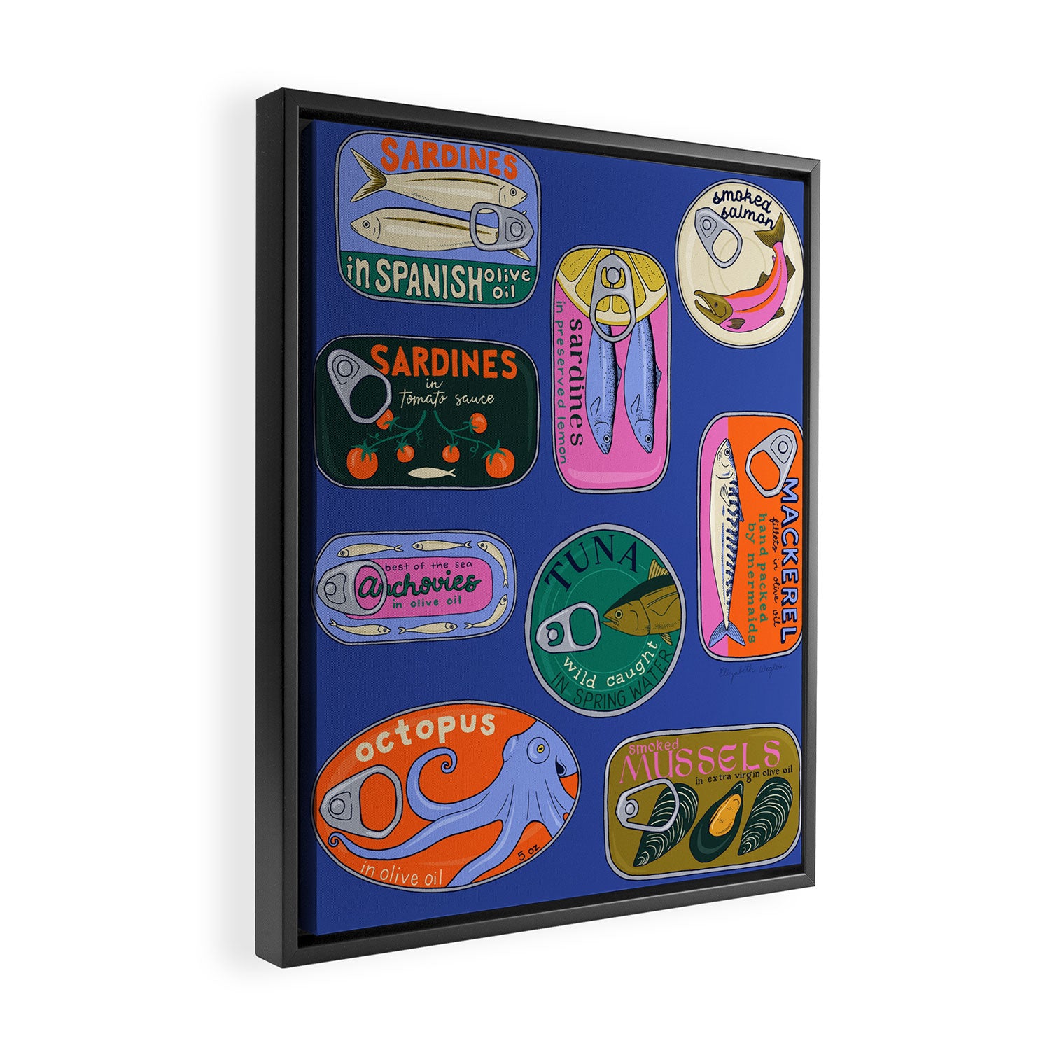 Sardines and Other Tinned Fish Framed Canvas Print Gallery Image 2