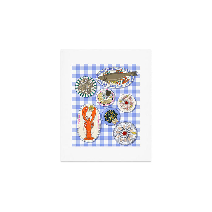Seafood Feast Tablescape Art Print Gallery Image 1
