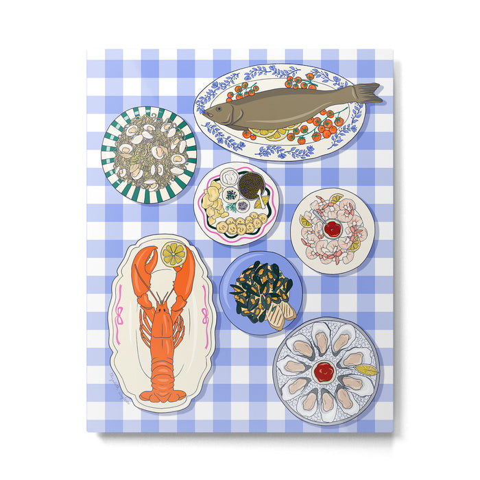 Seafood Feast Tablescape Metal Print Gallery Image 1