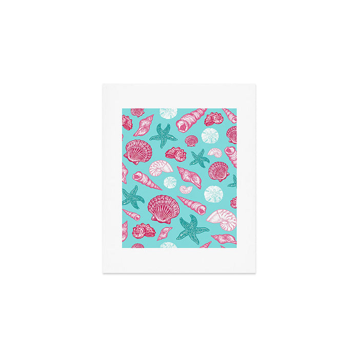Seashell Pattern - Pink and mint Art Print Gallery Image 1