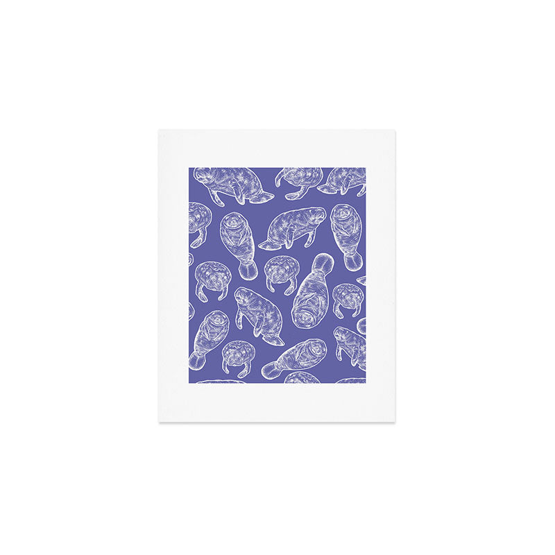 Veri Peri Periwinkle Manatees Art Print Gallery Image 1
