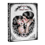 You and Only You Vintage Romance Lovers Cute Traditional Tattoo Flash Style Print by Ella Mobbs Creep Heart Canvas Print Gallery Image 6