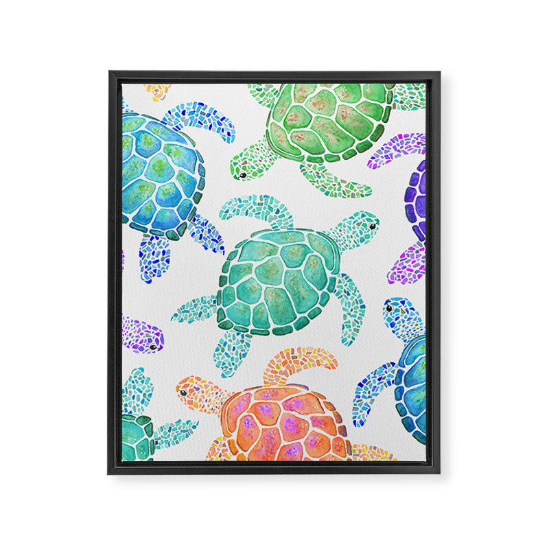 Sea Turtle - Colour Framed Canvas Print Gallery Image 8