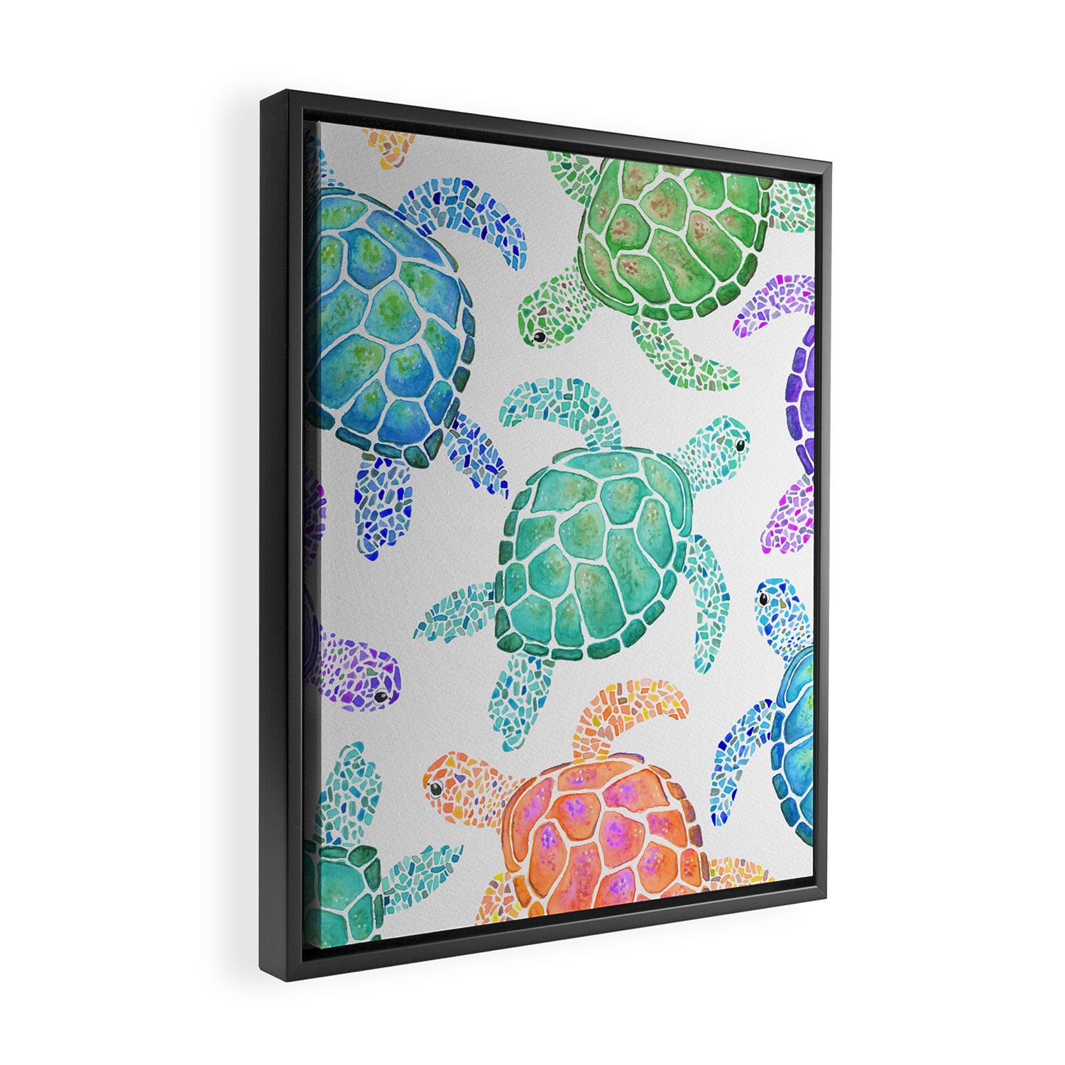 Sea Turtle - Colour Framed Canvas Print Gallery Image 2