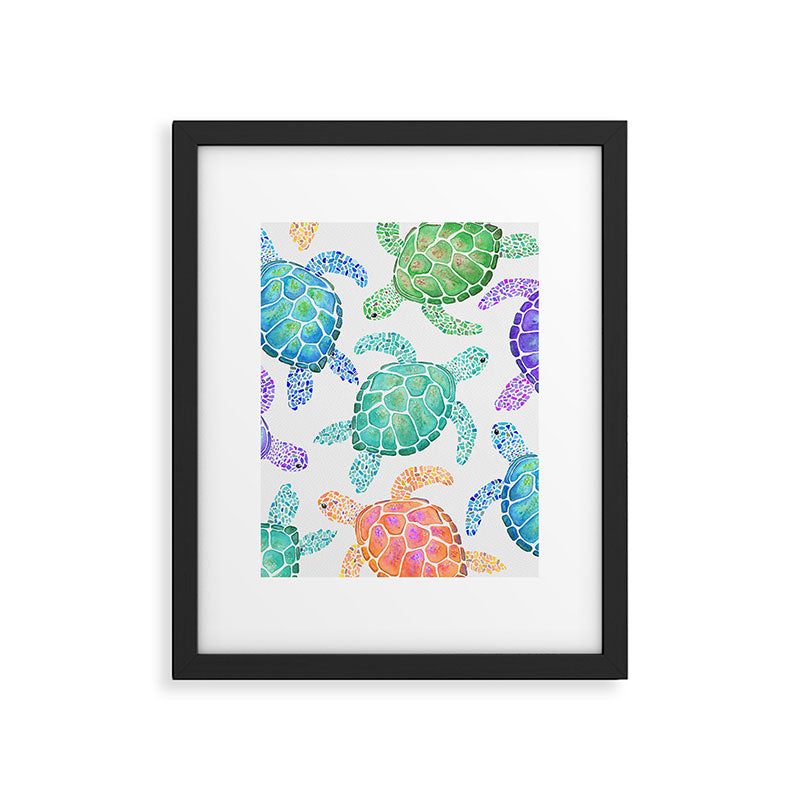 Sea Turtle - Colour Framed Art Print Gallery Image 6