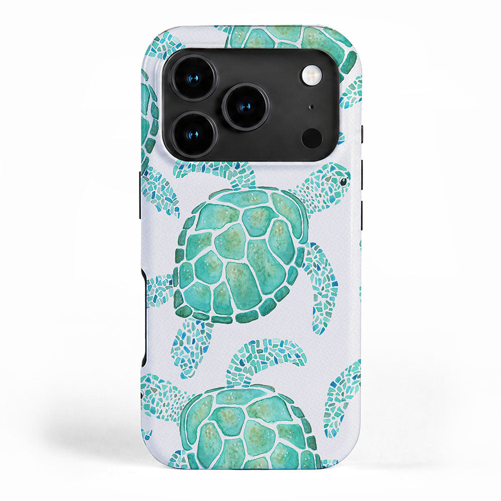 Sea Turtle Pattern - Blue iPhone Case Gallery Image 1