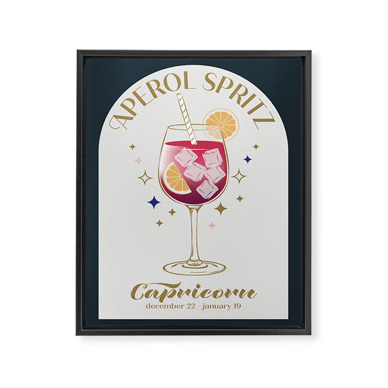  Aperol Spritz Cocktail Zodiac Sign Framed Canvas Print Gallery Image 6