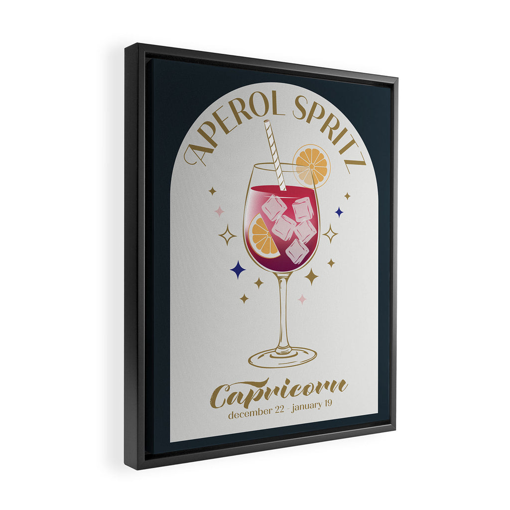  Aperol Spritz Cocktail Zodiac Sign Framed Canvas Print Gallery Image 2