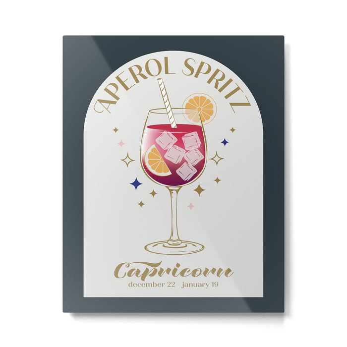  Aperol Spritz Cocktail Zodiac Sign Metal Print Gallery Image 1