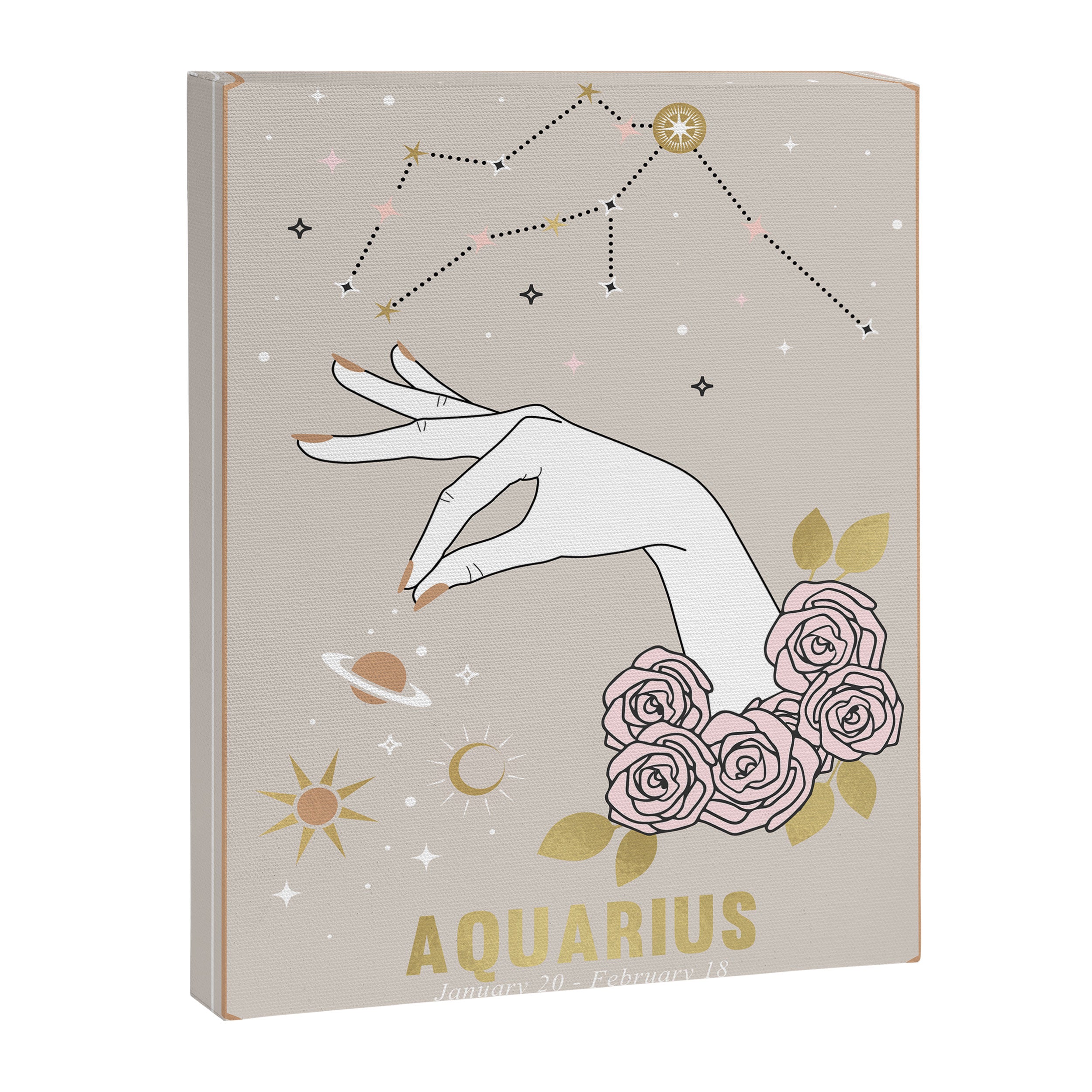 Aquarius Zodiac Sign Canvas Print Gallery Image 6