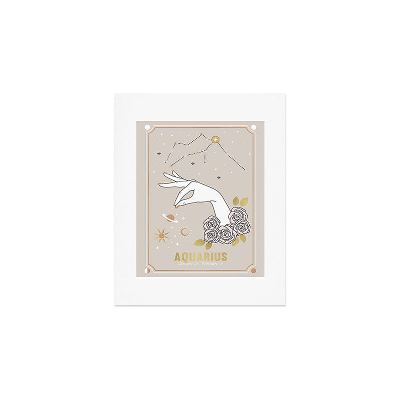 Aquarius Zodiac Sign Art Print Gallery Image 1