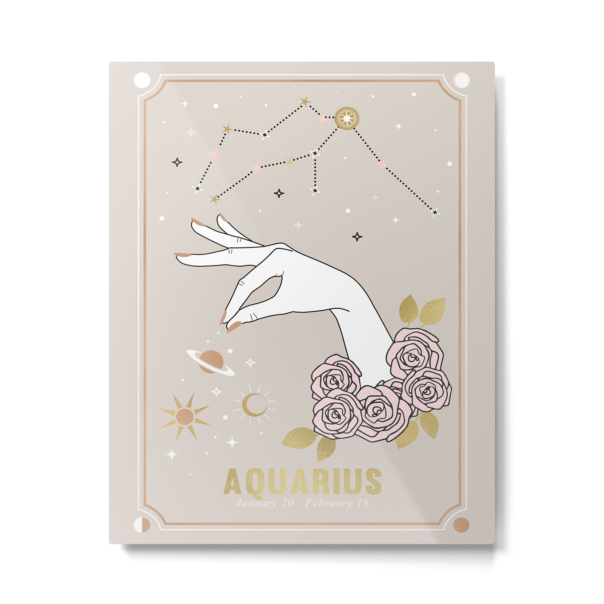 Aquarius Zodiac Sign Metal Print Gallery Image 4