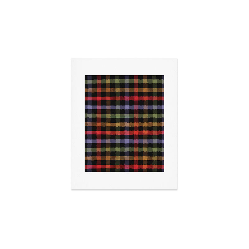Boho Checkered Deep Palette Art Print Gallery Image 1