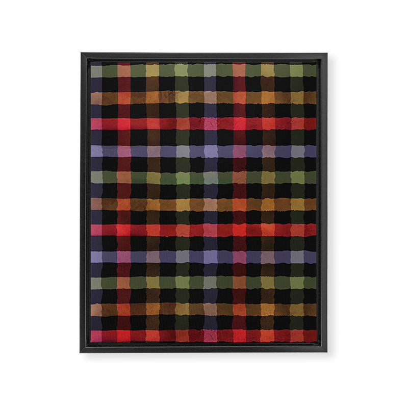 Boho Checkered Deep Palette Framed Canvas Print Gallery Image 6