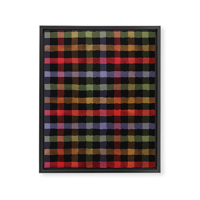 Boho Checkered Deep Palette Framed Canvas Print Gallery Image 1
