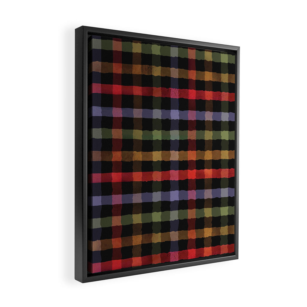 Boho Checkered Deep Palette Framed Canvas Print Gallery Image 2