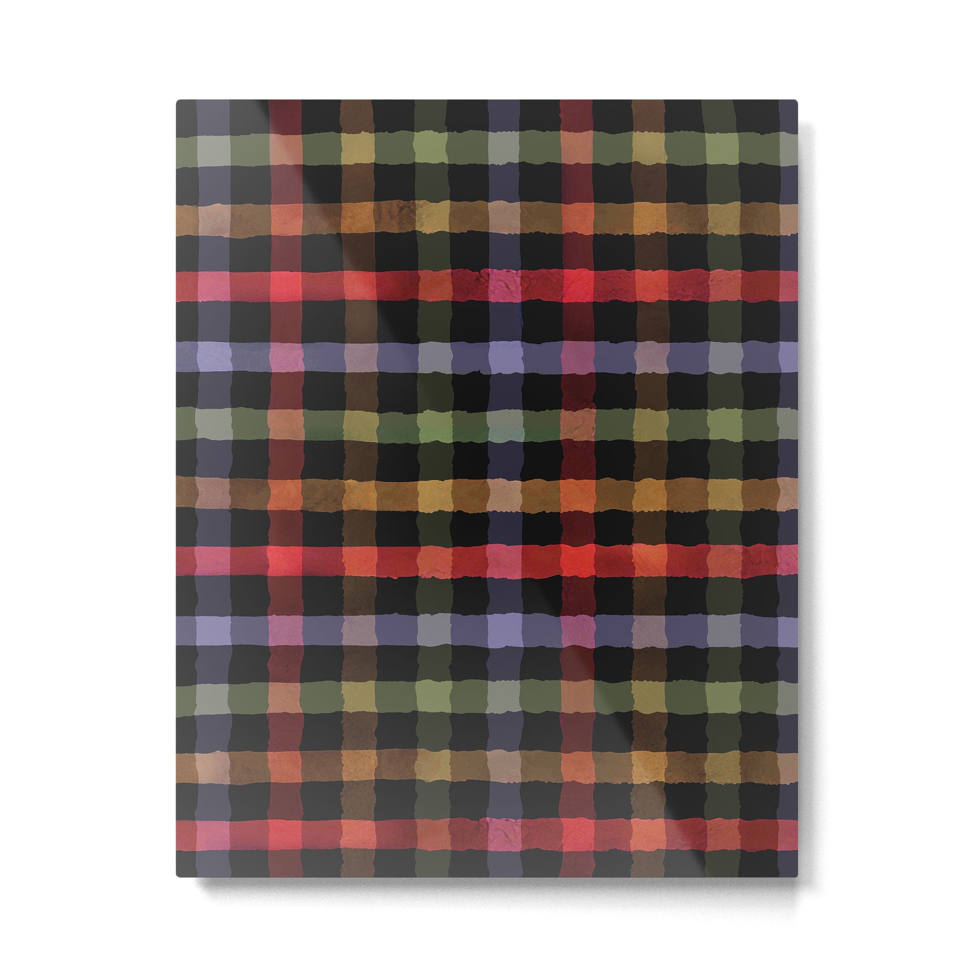 Boho Checkered Deep Palette Metal Print Gallery Image 4