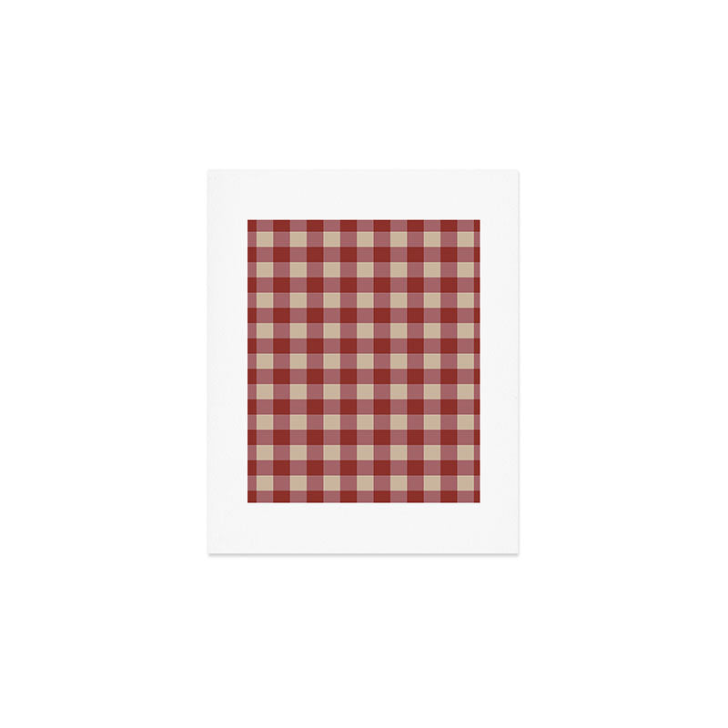 Bordeaux Checkered Theme Art Print Gallery Image 1