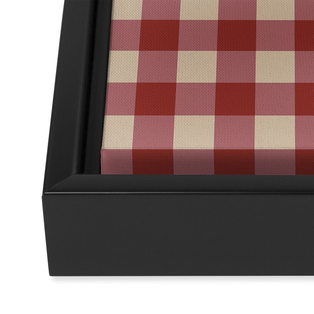 Bordeaux Checkered Theme Framed Canvas Print Gallery Image 3