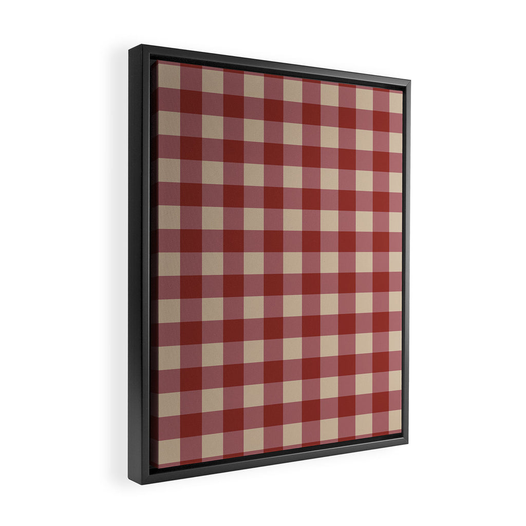 Bordeaux Checkered Theme Framed Canvas Print Gallery Image 2