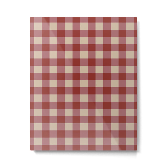 Bordeaux Checkered Theme Metal Print Gallery Image 1